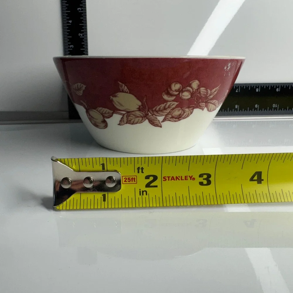 Vintage Waverly Red Floral Ceramic Bowl‎ Kitchenware Cereal Dish Garden Room
